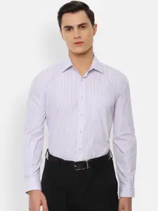 Van Heusen Men Purple Slim Fit Striped Formal Shirt