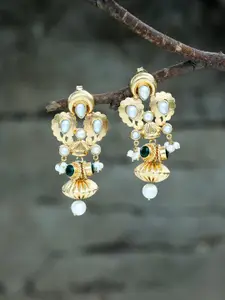 Silvermerc Designs Gold & White Classic Drop Earrings