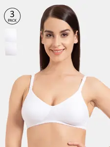 Souminie White Solid Non-Wired Non Padded T-shirt Bra