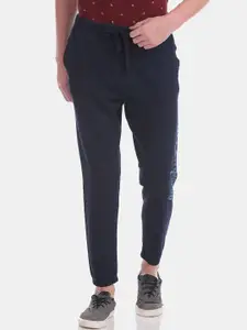 U.S. Polo Assn. Denim Co. Men Navy Blue Solid Straight-Fit Solid Joggers