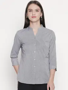Annabelle by Pantaloons Women Grey Regular Fit Printed Casual Shirt