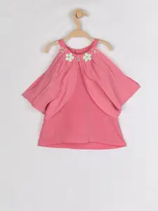 Peppermint Girls Pink Solid A-Line Top