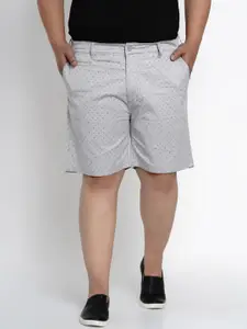 John Pride Men Grey Printed Regular Fit Chino Shorts