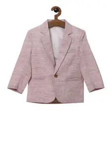 RIKIDOOS Boys Red & White Striped Single-Breasted Casual Blazer