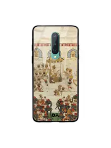 DailyObjects Beige & Red Royal Decree OnePlus 8 Glass Mobile Case