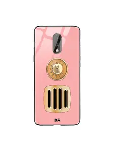DailyObjects Pink & Gold-Toned Radio OnePlus 7 Glass Mobile Case