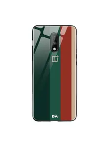 DailyObjects Green & Red Vertical OnePlus 7 Glass Mobile Case