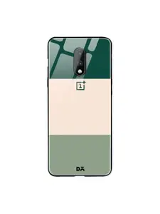 DailyObjects Green & Beige Triplet OnePlus 7 Glass Mobile Case