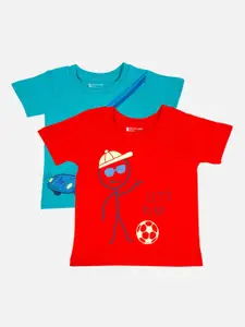 Bodycare First Boys Pack Of 2 Printed V-Neck T-shirt