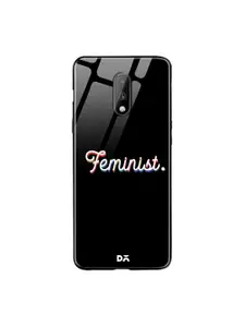 DailyObjects Black & White The Feminist OnePlus 7 Glass Mobile Case