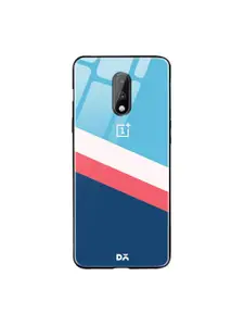 DailyObjects Blue & White Angles OnePlus 7 Glass Mobile Case