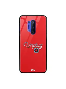 DailyObjects Red & White Unplug Tunes OnePlus 8 Pro Glass Mobile Case