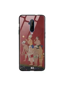 DailyObjects Maroon & Beige Riverside OnePlus 7T Pro Glass Mobile Case