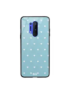 DailyObjects Blue & White Water Hearts OnePlus 8 Pro Glass Mobile Case