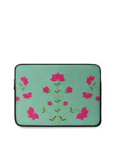 DailyObjects Unisex Green & Pink Printed Laptop Sleeve