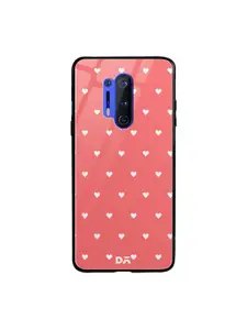 DailyObjects Coral & White Blush Hearts OnePlus 8 Pro Glass Mobile Case