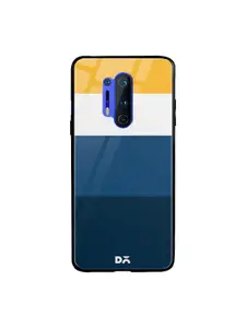 DailyObjects Navy Blue & Yellow Colourblocked OnePlus 8 Pro Glass Mobile Case