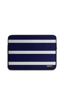 DailyObjects Unisex Blue & White Striped Laptop Sleeve