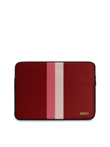 DailyObjects Unisex Maroon & Pink Striped Laptop Sleeve