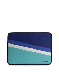 DailyObjects Unisex Blue & Green Colourblocked Laptop Sleeve