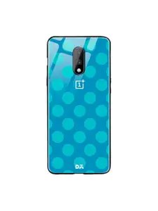 DailyObjects Blue Polka OnePlus 7 Glass Mobile Case