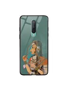 DailyObjects Green & Beige Veiled Woman OnePlus 8 Glass Mobile Case