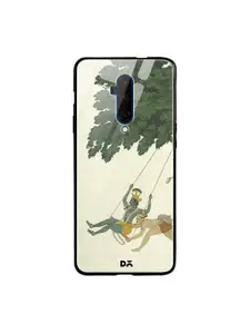 DailyObjects Beige & Green Krishna Swings OnePlus 7T Pro Glass Mobile Case