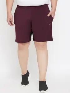 bigbanana Plus Size Men Maroon Striped Regular Fit Regular Shorts