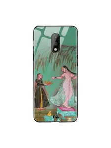 DailyObjects Green & Pink Maids with Offerings OnePlus 7 Glass Mobile Case