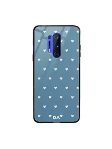 DailyObjects Blue & White Blueberry Hearts OnePlus 8 Pro Glass Mobile Case