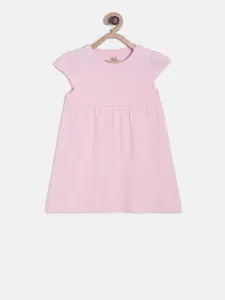 MINI KLUB Infant Girls Pink Solid Fit and Flare Dress