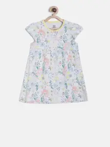 MINI KLUB Girls Multicoloured Floral Print Fit and Flare Dress
