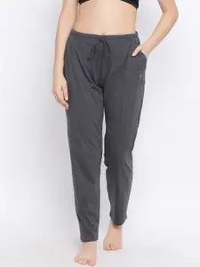 Kanvin Women Charcoal Grey Solid Lounge Pants
