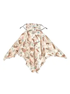 SWAYAM Women Beige Printed 3-Ply Reusable Adjustable Scarf Style Cloth Mask