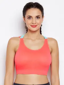 Lebami Coral Solid Non-Wired Lightly Padded Sports Bra 1583_H.Pinkkk_30C