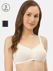 Inner Sense Pack of 3 Solid Non-Wired Non Padded Sustainable Maternity Bras IMBC001C_1C_1B