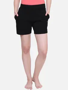 PROTEENS Women Black Solid Lounge Shorts