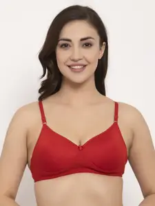 GRACIT Red Solid Non-Wired Lightly Padded Everyday Bra PW5-03-30B