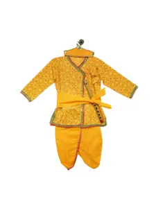 YK Boys Yellow & Red Printed Costume
