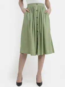 Aditi Wasan Aditi Wasan Women Green Solid A-Line Skirt
