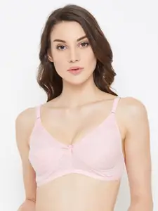 Clovia Pink Printed Non-Wired Non Padded Everyday Bra BR0185M2232B