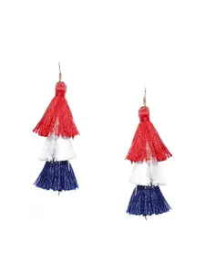 OOMPH Multicoloured Quirky Layer Tassel Drop Earrings