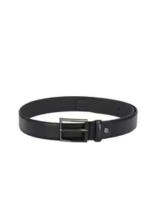 Calvadoss Men Black Solid Leather Belt
