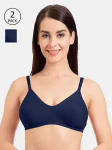 Tweens Pack Of 2 Blue Solid Non-Wired Non Padded Everyday Bras TW-9285