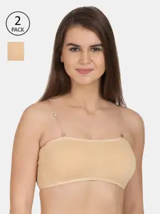 Tweens Pack of 2 Beige Solid Non-Wired Lightly Padded Everyday Bras
