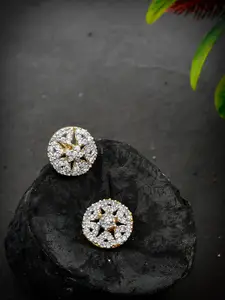 Silvermerc Designs White & Gold Floral Studs