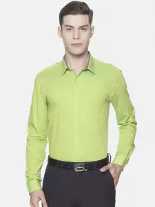 Ramraj Men Green Smart Slim Fit Solid Formal Shirt