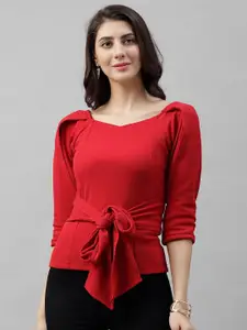 Athena Women Red Solid Top