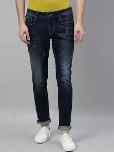 RARE RABBIT Men Navy Blue Slim Fit Mid-Rise Clean Look Jeans