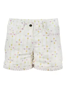 My Little Lambs Girls Multicoloured Printed Regular Fit Shorts